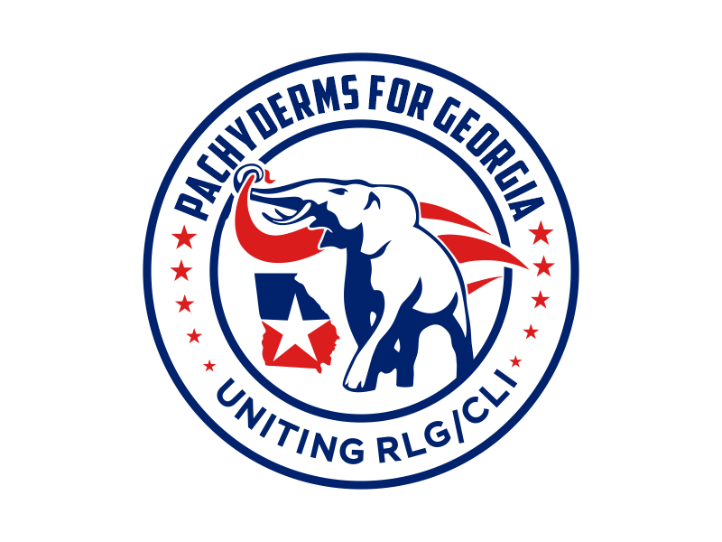 Pachyderms for Georgia , Uniting RLG/CLI logo design by Gwerth