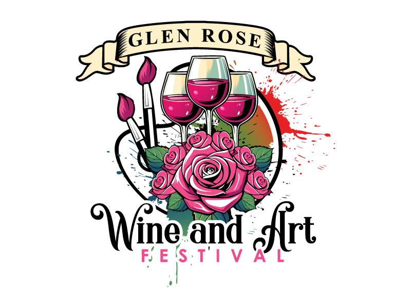 Glen Rose Wine and Art Festival logo design by wriddhi