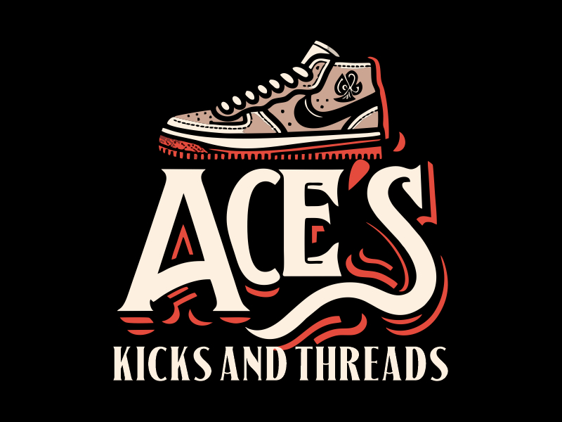 Ace’s Kicks and Threads logo design by Gwerth