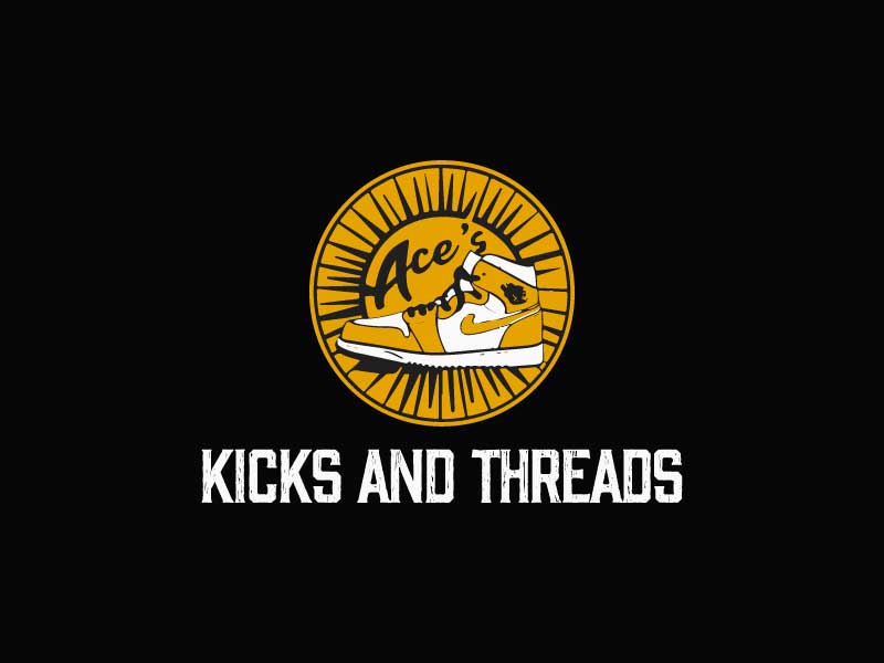 Ace’s Kicks and Threads logo design by Sami Ur Rab