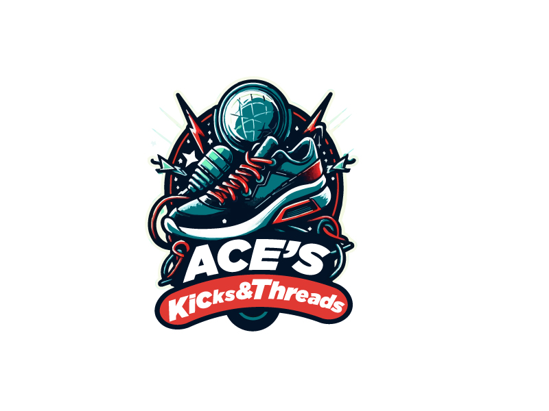 Ace’s Kicks and Threads logo design by Erasedink