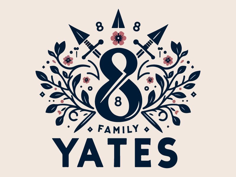 I want a family logo for our last name (Yates) incorporating a Y and 8 and small s logo design by Crushboysourav