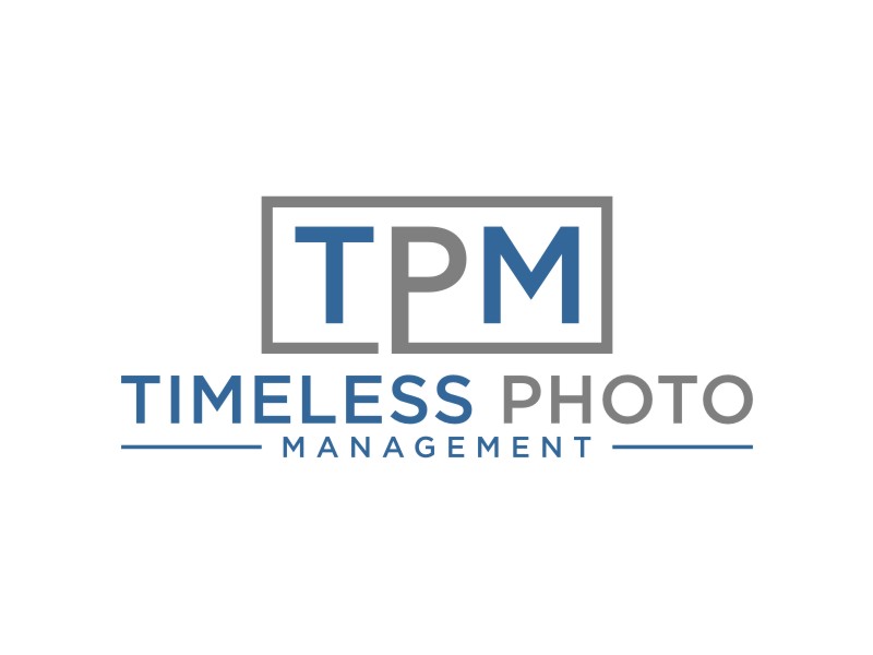 "Timeless Photo Mgmt" or "Timeless Photo Management" logo design by Artomoro