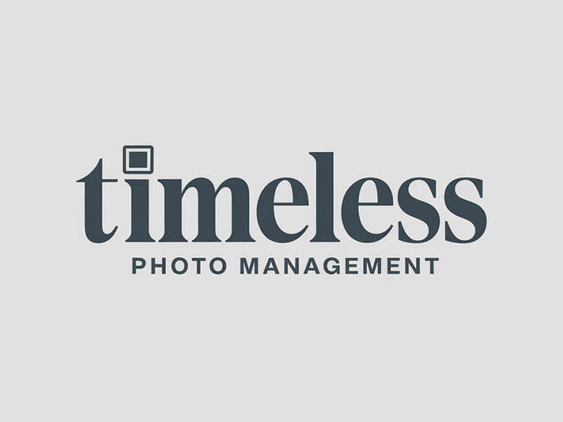 "Timeless Photo Mgmt" or "Timeless Photo Management" logo design by IamSoya