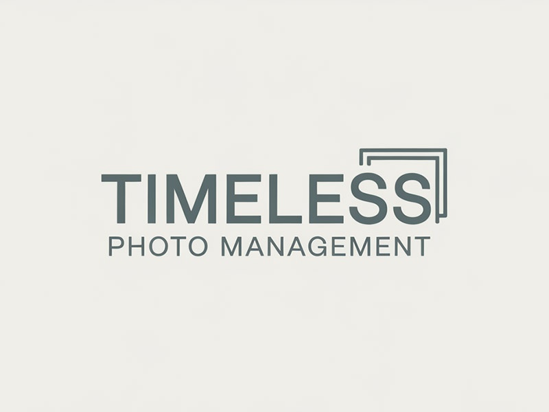 "Timeless Photo Mgmt" or "Timeless Photo Management" logo design by IamSoya