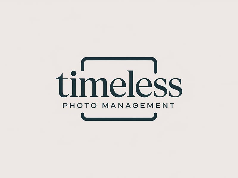 "Timeless Photo Mgmt" or "Timeless Photo Management" logo design by IamSoya