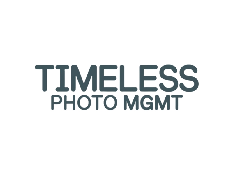 "Timeless Photo Mgmt" or "Timeless Photo Management" logo design by Charii