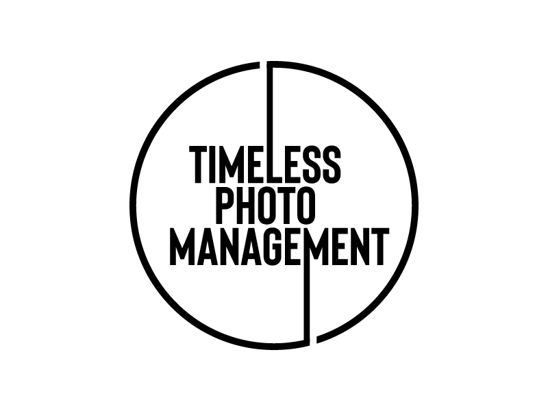 "Timeless Photo Mgmt" or "Timeless Photo Management" logo design by arifrijalbiasa