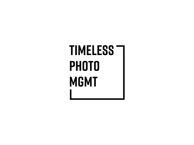 "Timeless Photo Mgmt" or "Timeless Photo Management" logo design by goblin