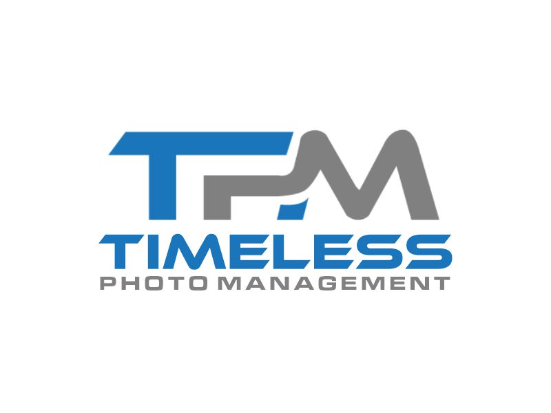 "Timeless Photo Mgmt" or "Timeless Photo Management" logo design by Gwerth