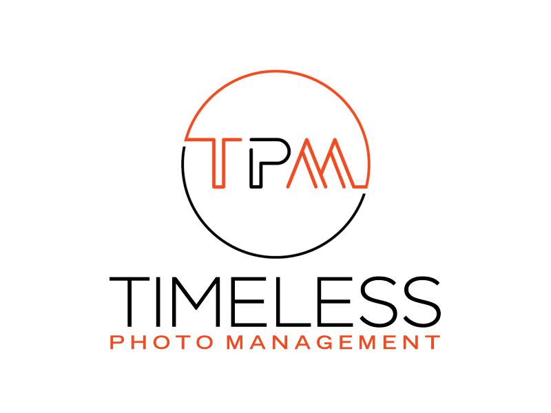 "Timeless Photo Mgmt" or "Timeless Photo Management" logo design by Gwerth