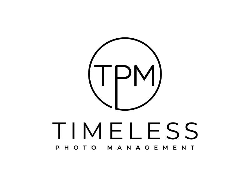 "Timeless Photo Mgmt" or "Timeless Photo Management" logo design by M Fariid