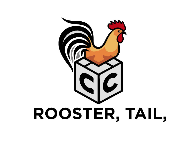 Rooster, Tail, 3 Dimensional Cube - Play on the words Cocktail Cubes logo design by Rahul Biswas