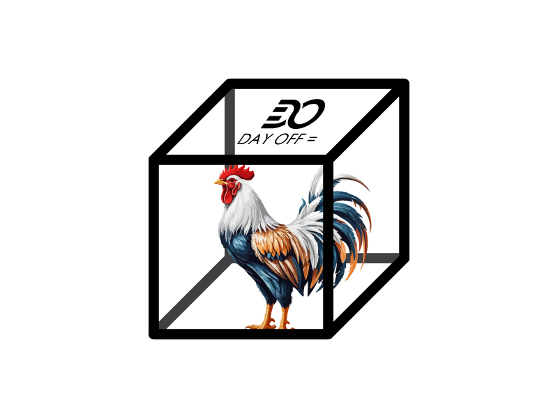 Rooster, Tail, 3 Dimensional Cube - Play on the words Cocktail Cubes logo design by Assassins