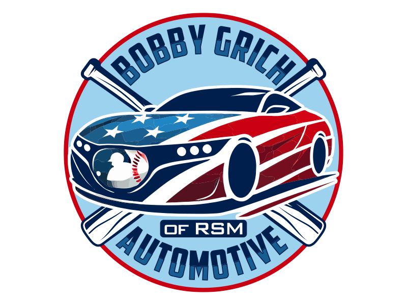 Bobby Grich Automotive of RSM logo design by F. Curtis