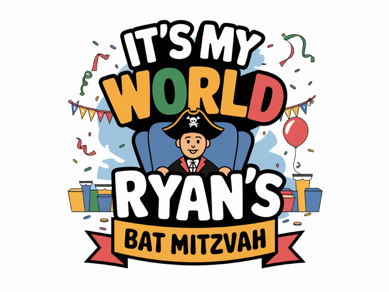 It’ My World - Ryan’s Bat Mitzvah logo design by BrightARTS