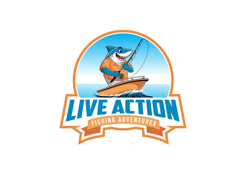 LIVE ACTION FISHING ADVENTURES logo design by bezalel