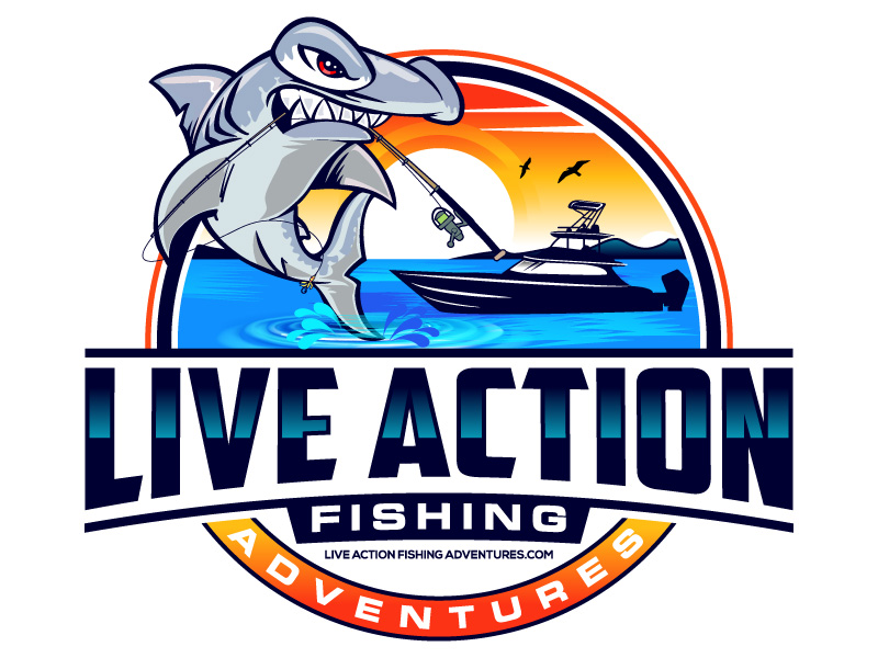 LIVE ACTION FISHING ADVENTURES logo design by subrata