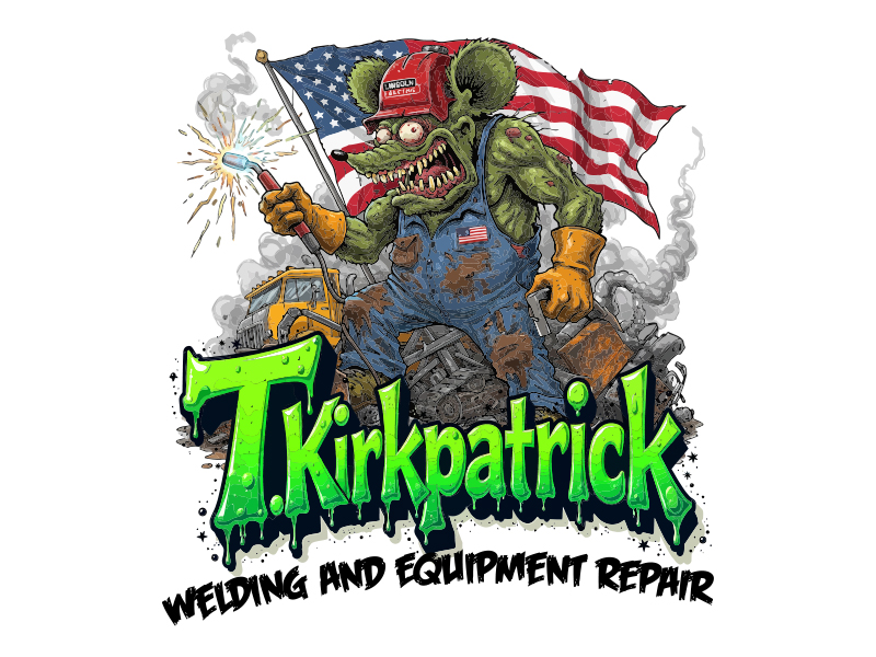 T. Kirkpatrick welding and equipment repair logo design by F. Curtis