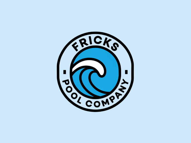 Fricks Pool Company logo design by Poki
