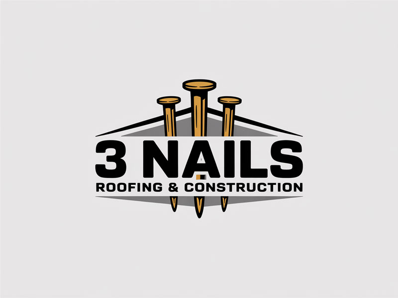 3 Nails Roofing & Construction logo design by jandu