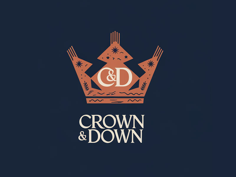 Crown & Down logo design by IamSoya
