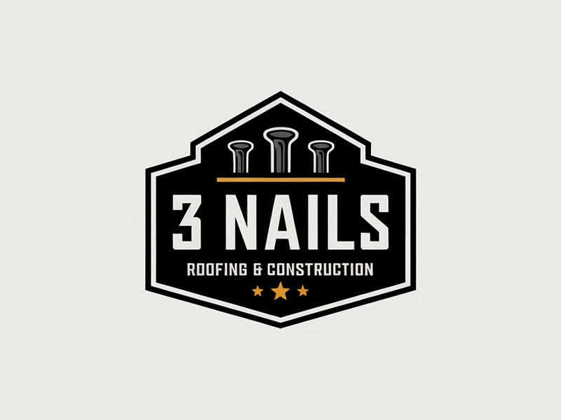 3 Nails Roofing & Construction logo design by IamSoya