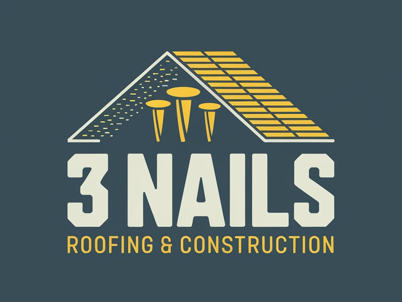 3 Nails Roofing & Construction logo design by pixalrahul