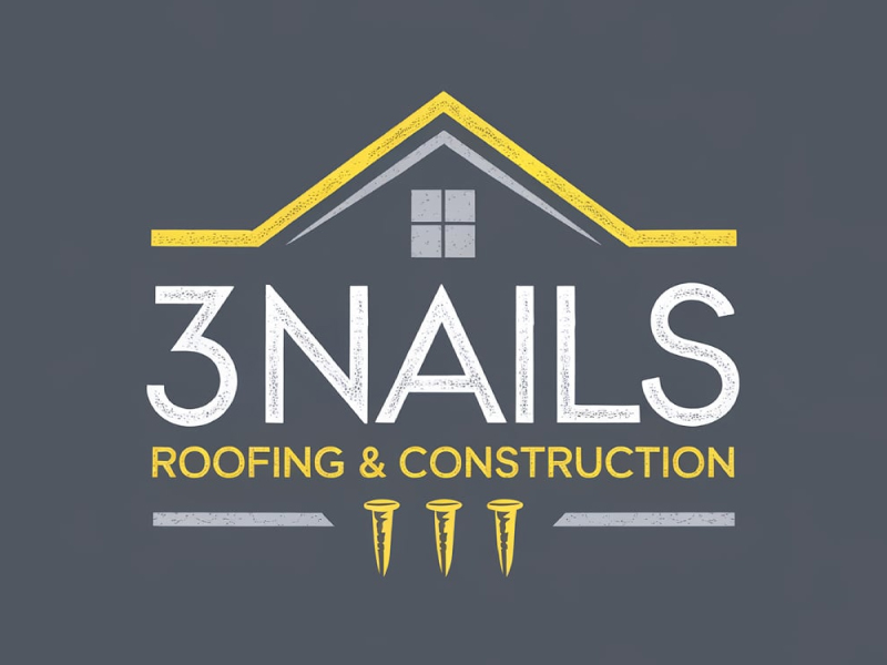 3 Nails Roofing & Construction logo design by pixalrahul