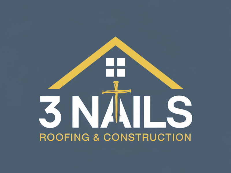 3 Nails Roofing & Construction logo design by pixalrahul