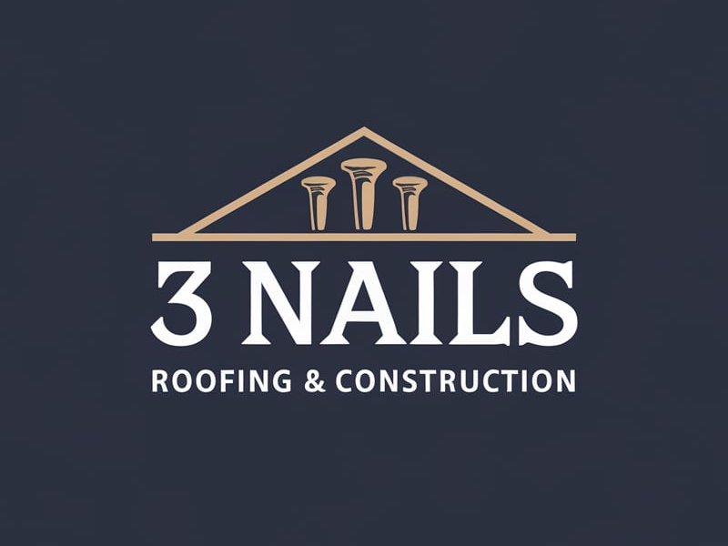 3 Nails Roofing & Construction logo design by pixalrahul