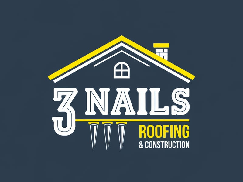 3 Nails Roofing & Construction logo design by pixalrahul
