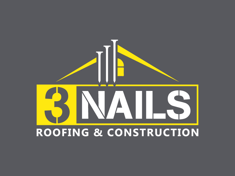3 Nails Roofing & Construction logo design by Rainbow07