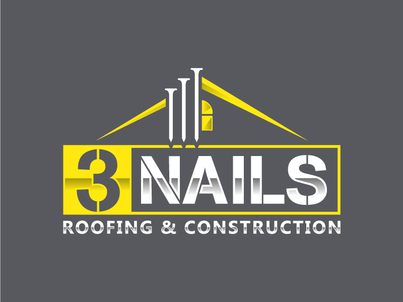 3 Nails Roofing & Construction logo design by Rainbow07