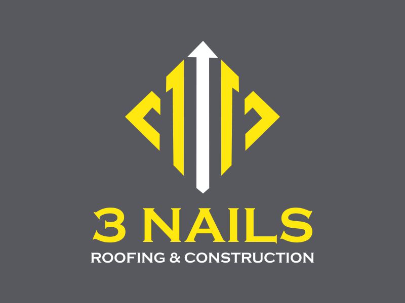 3 Nails Roofing & Construction logo design by giphone