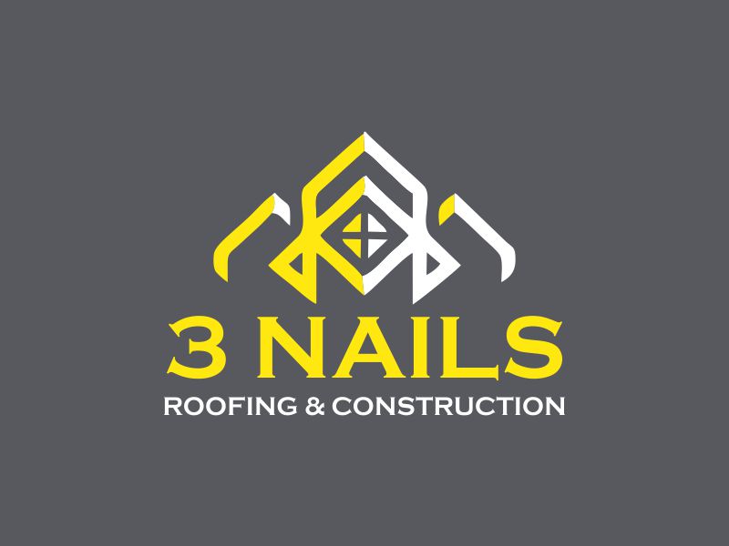 3 Nails Roofing & Construction logo design by giphone