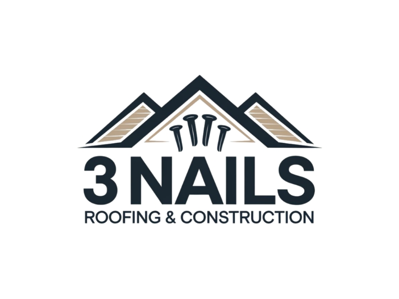 3 Nails Roofing & Construction logo design by Marena