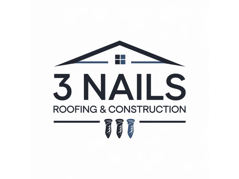 3 Nails Roofing & Construction logo design by Marena