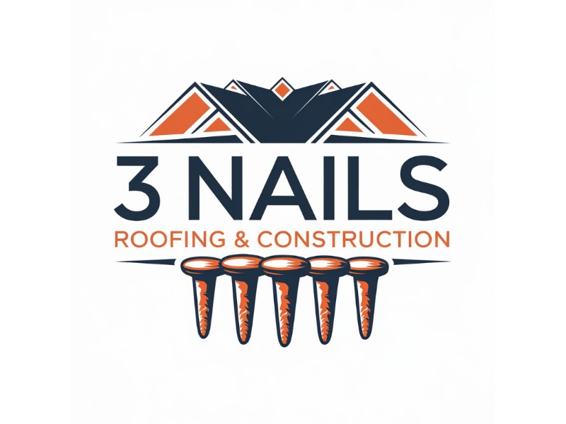 3 Nails Roofing & Construction logo design by Marena