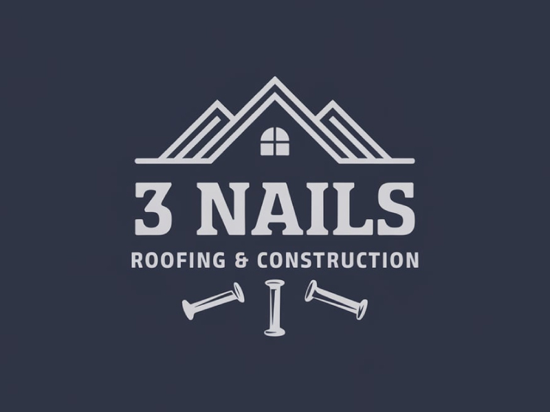 3 Nails Roofing & Construction logo design by pixalrahul