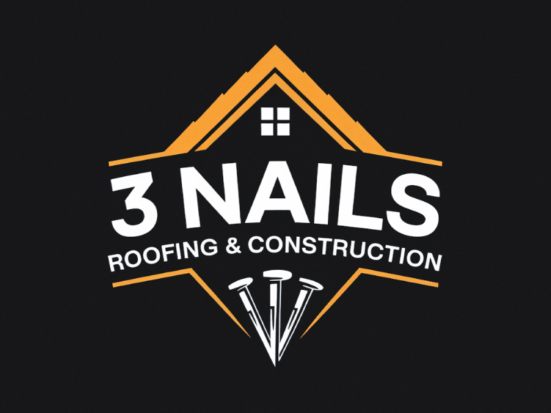 3 Nails Roofing & Construction logo design by pixalrahul