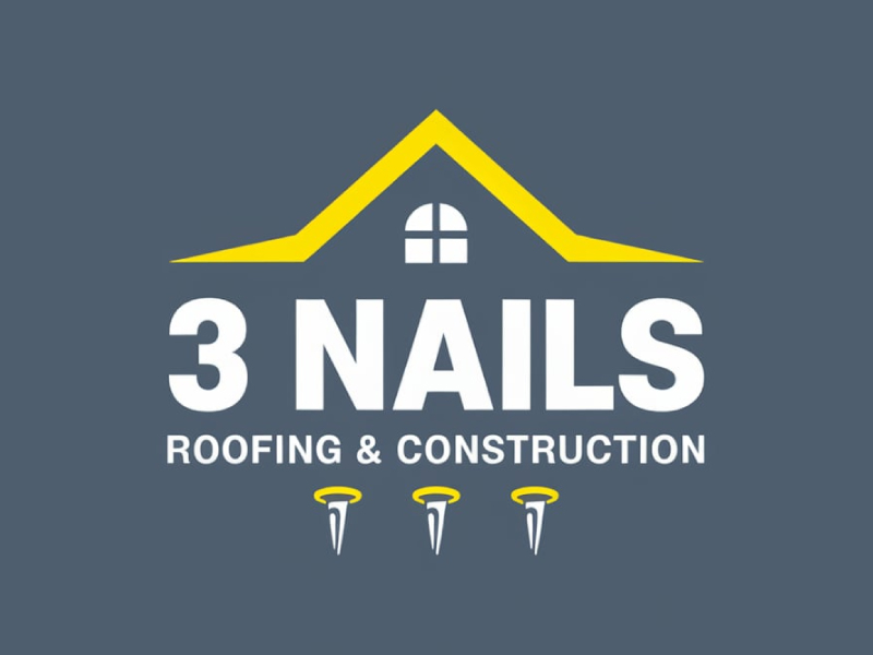 3 Nails Roofing & Construction logo design by pixalrahul