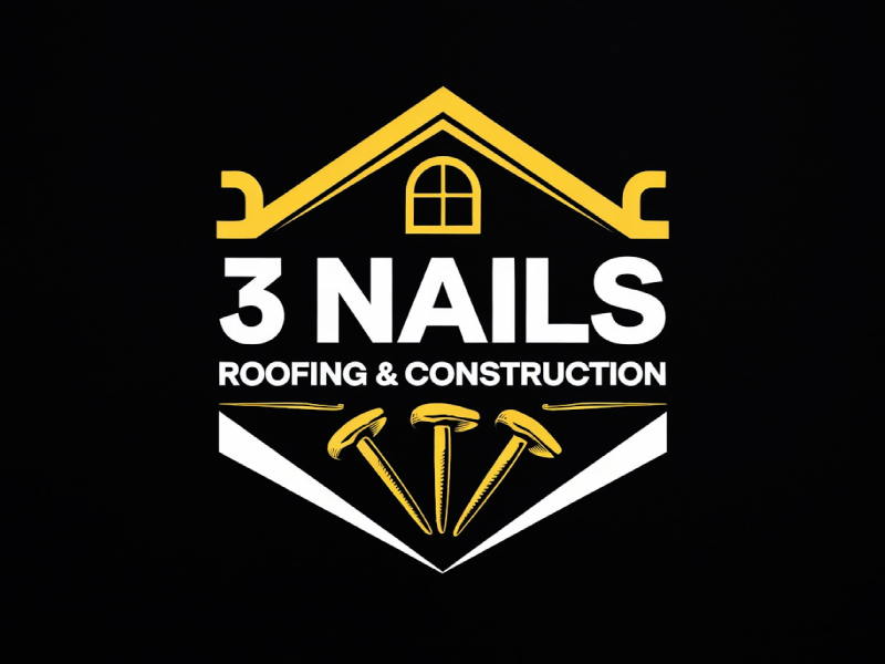 3 Nails Roofing & Construction logo design by pixalrahul