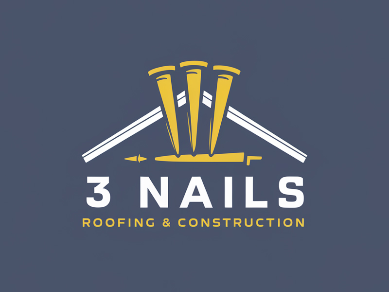 3 Nails Roofing & Construction logo design by pixalrahul