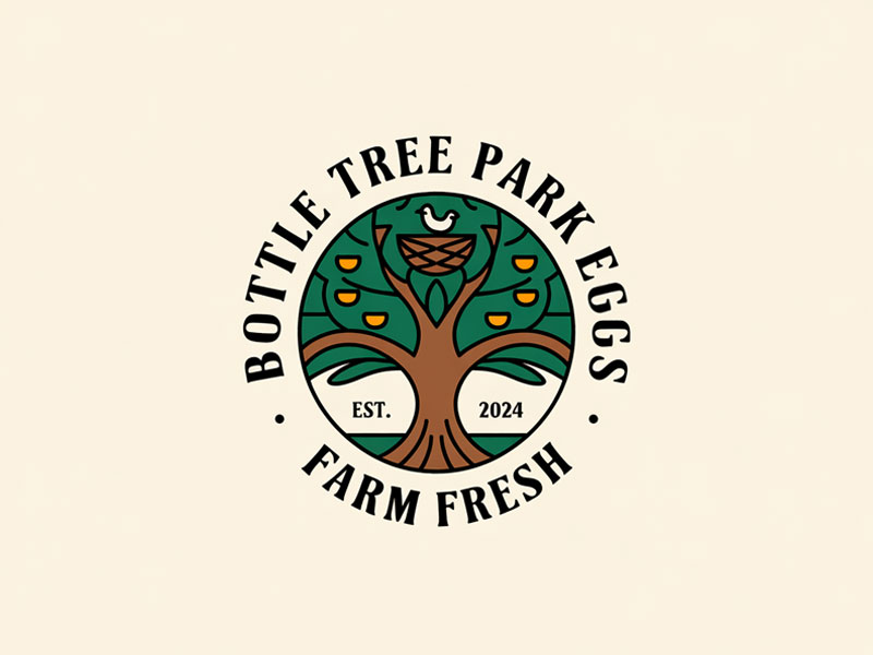 Bottle Tree Park Farm Fresh Eggs logo design by navneet
