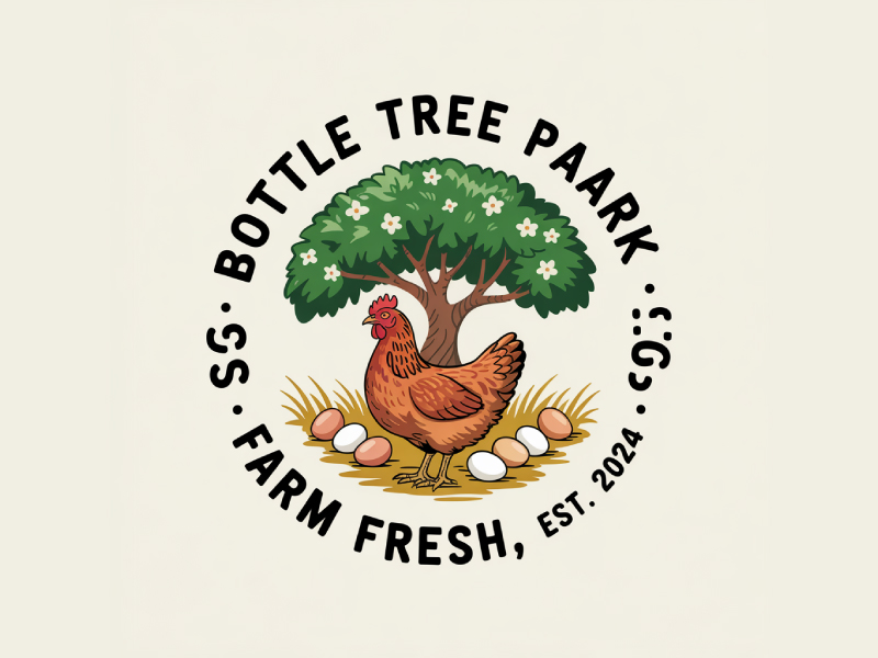 Bottle Tree Park Farm Fresh Eggs logo design by Poki