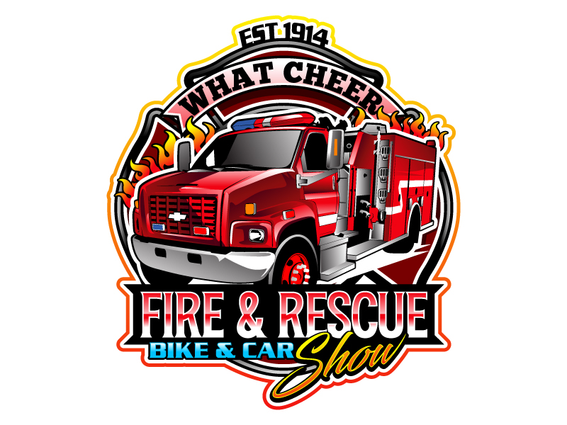 What Cheer Fire & Rescue Bike & Car Show logo design by Boomstudioz