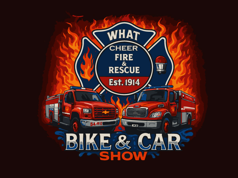 What Cheer Fire & Rescue Bike & Car Show logo design by anchorbuzz