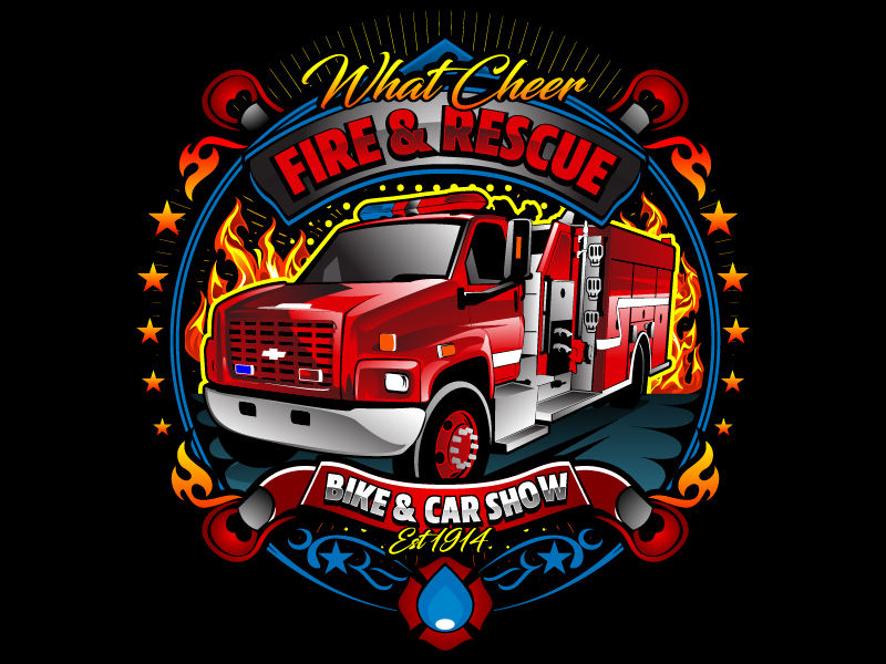 What Cheer Fire & Rescue Bike & Car Show logo design by Gigo M