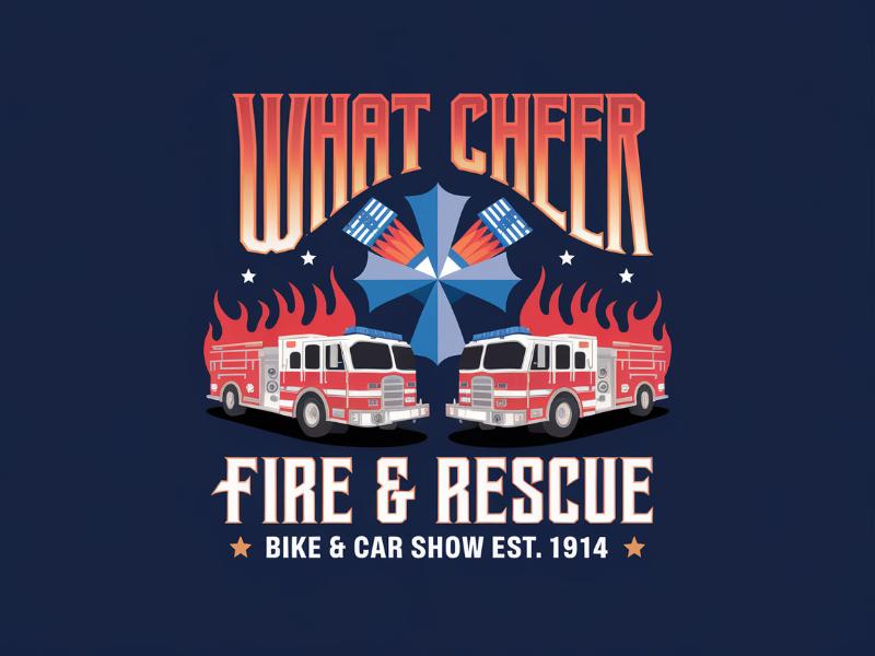 What Cheer Fire & Rescue Bike & Car Show logo design by maya